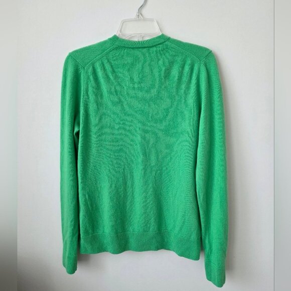 DIANE VON FURSTENBERG | Wool Cashmere Sweater Cardigan Green Sz LARGE - Picture 2 of 5